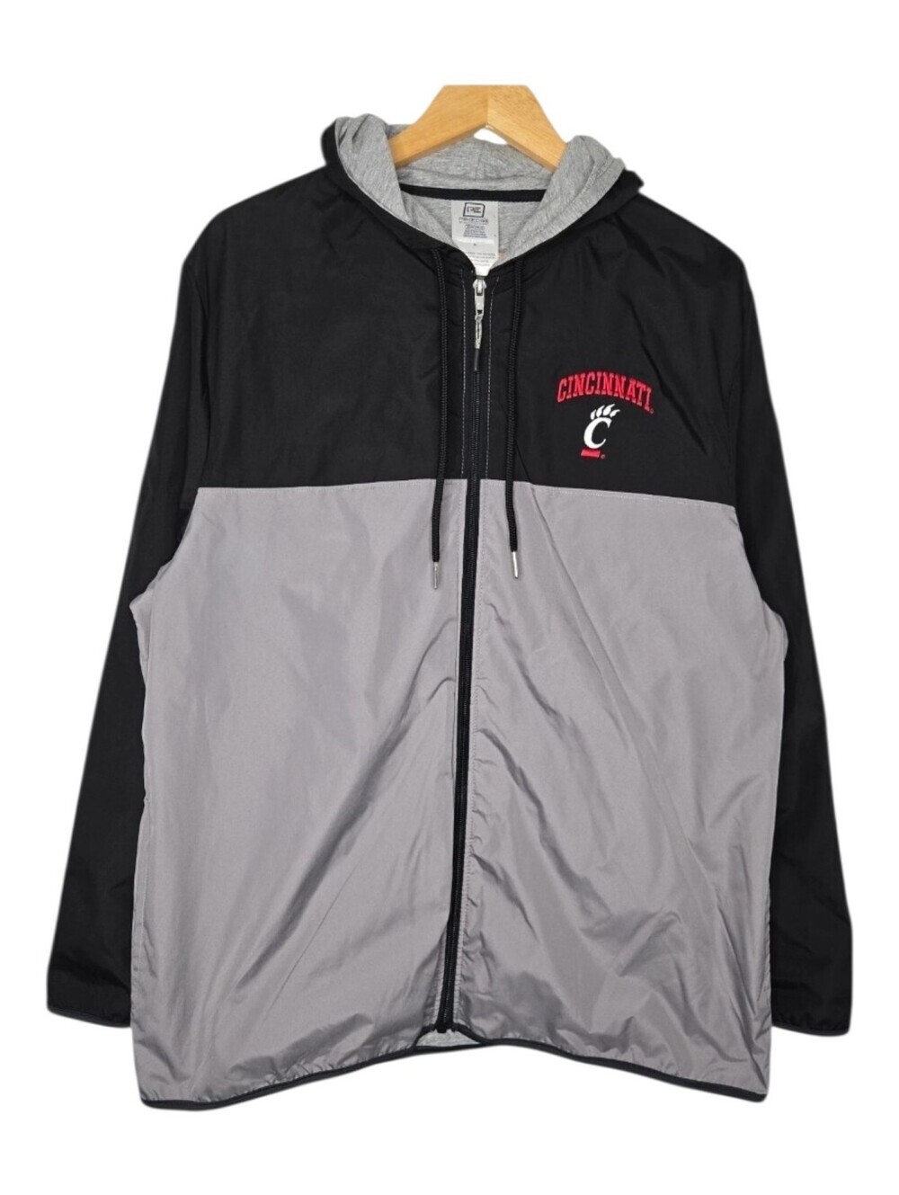 Pro Edge Mens Cincinnati Bearcats Full Zip Colorblock Windbreaker Jacket Medium